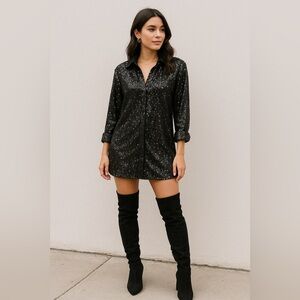 NWOT  Style Rack Black Sequin Shirt